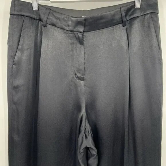 J. Crew Straight Leg Essential Pant in Luster Crepe - Black - Size 12 - Picture 4 of 7